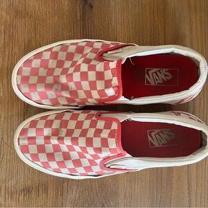 Vans Pink Checkered Slip-On Shoes